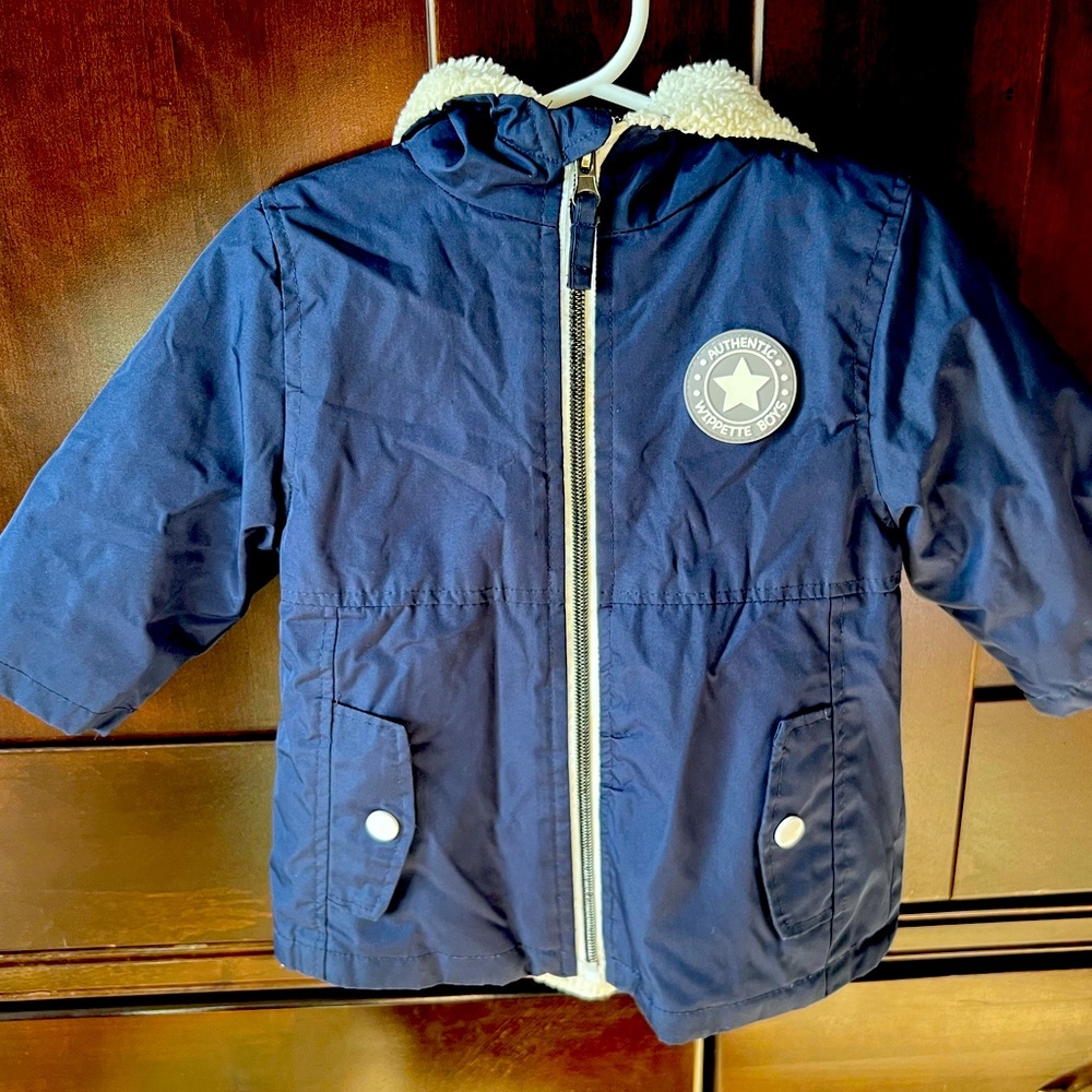 Authentic Boys 12M Navy Sherpa Puffer Winter Jacket